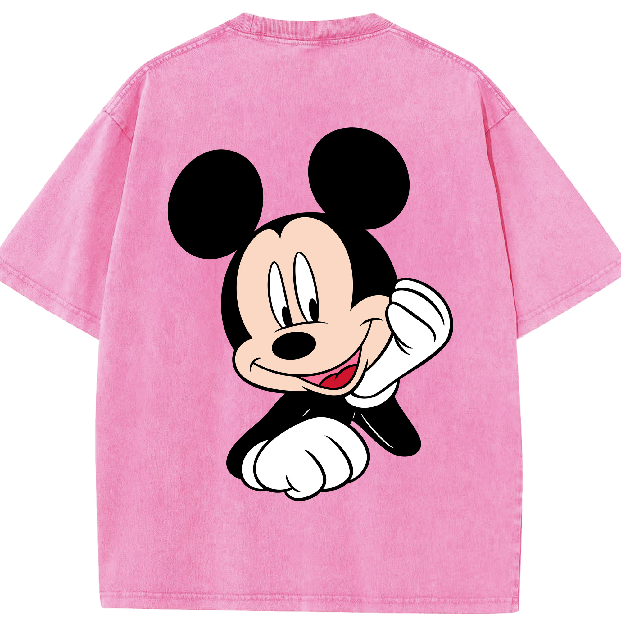 （画像用） ミッキーマウス Mickey Mouse 綿100% ヴィンテージ風 半袖Tシャツ（背面プリント）